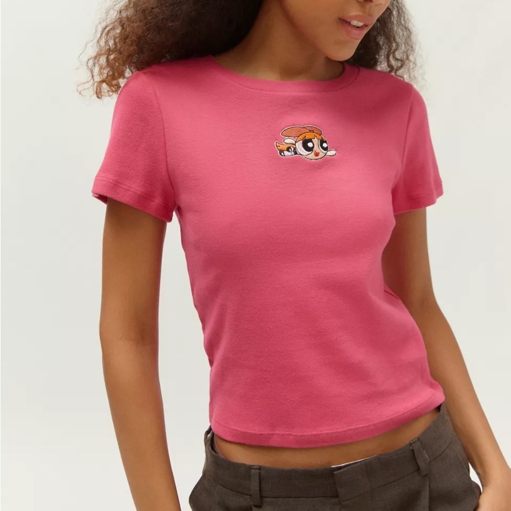NEW Power Puff Girls Embroidered Baby Tee Shirt